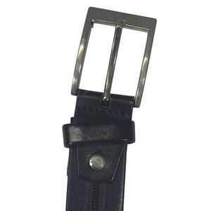 Mens Brown‎ Leather Belt Silver Buckle Rina Leather Made in Turkey Sz 46